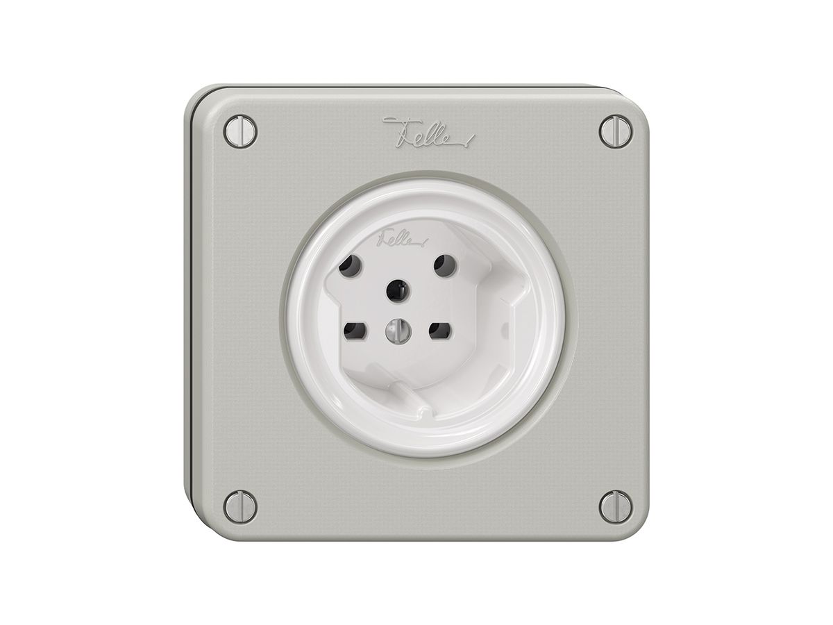 NUPU-Steckdose NEVO, 1×T15, lichtgrau