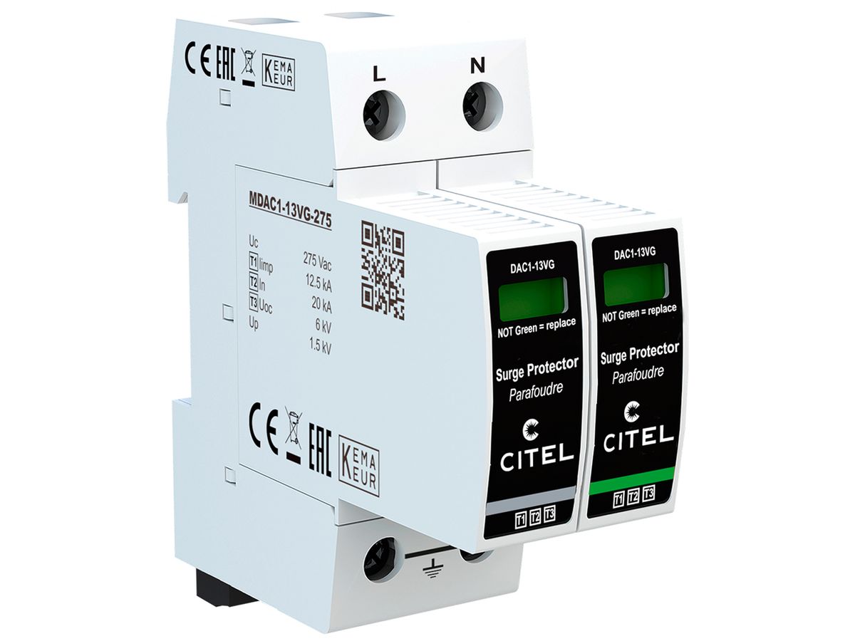 Blitzstromableiter  Citel DAC1-13VGS-11-275 Typ 1+2+3, 2-polig