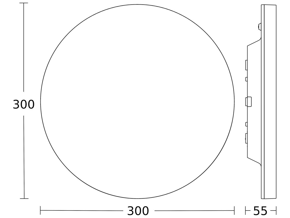 LED-Decken-/Wandleuchte RS PRO R10 basic HF BT 9W 1130lm 830 Ø300×55mm IP40