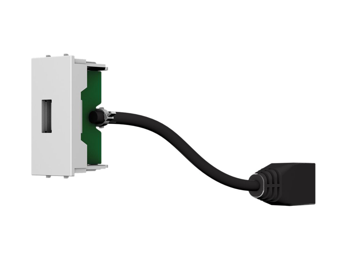 USB-Modul Cecoflex für AV-Montagesystem, USB-A/USB-B 2.0, Kabel, weiss