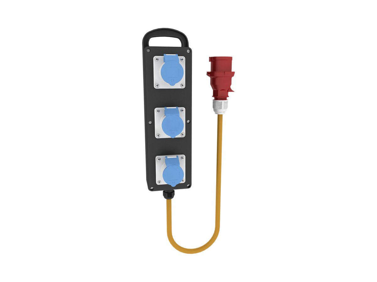 Hartgummi-Stromverteiler Bals EVGB 1900, 3×CEE LNPE 16A 6h