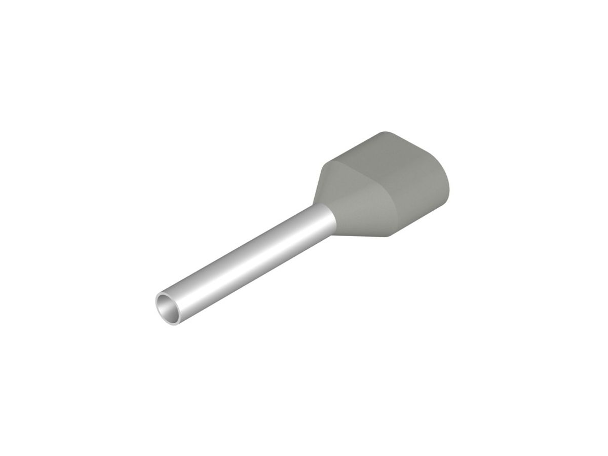 Zwillings-Aderendhülse Weidmüller H isoliert 2×0.75mm² 12mm grau DIN lose