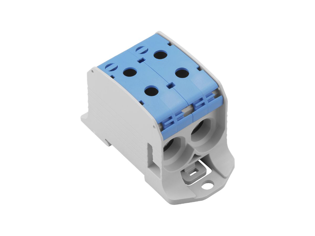 Verteilerblock Weidmüller WPD 231 2×95/2×95mm² 155A 1000V TS35 blau