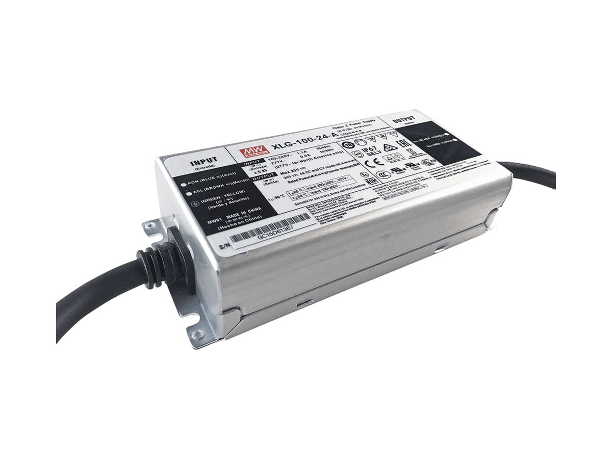 LED-Betriebsgerät MEAN WELL XLG 0…96W 24V 0…4000mA ON/OFF 140×63×32mm
