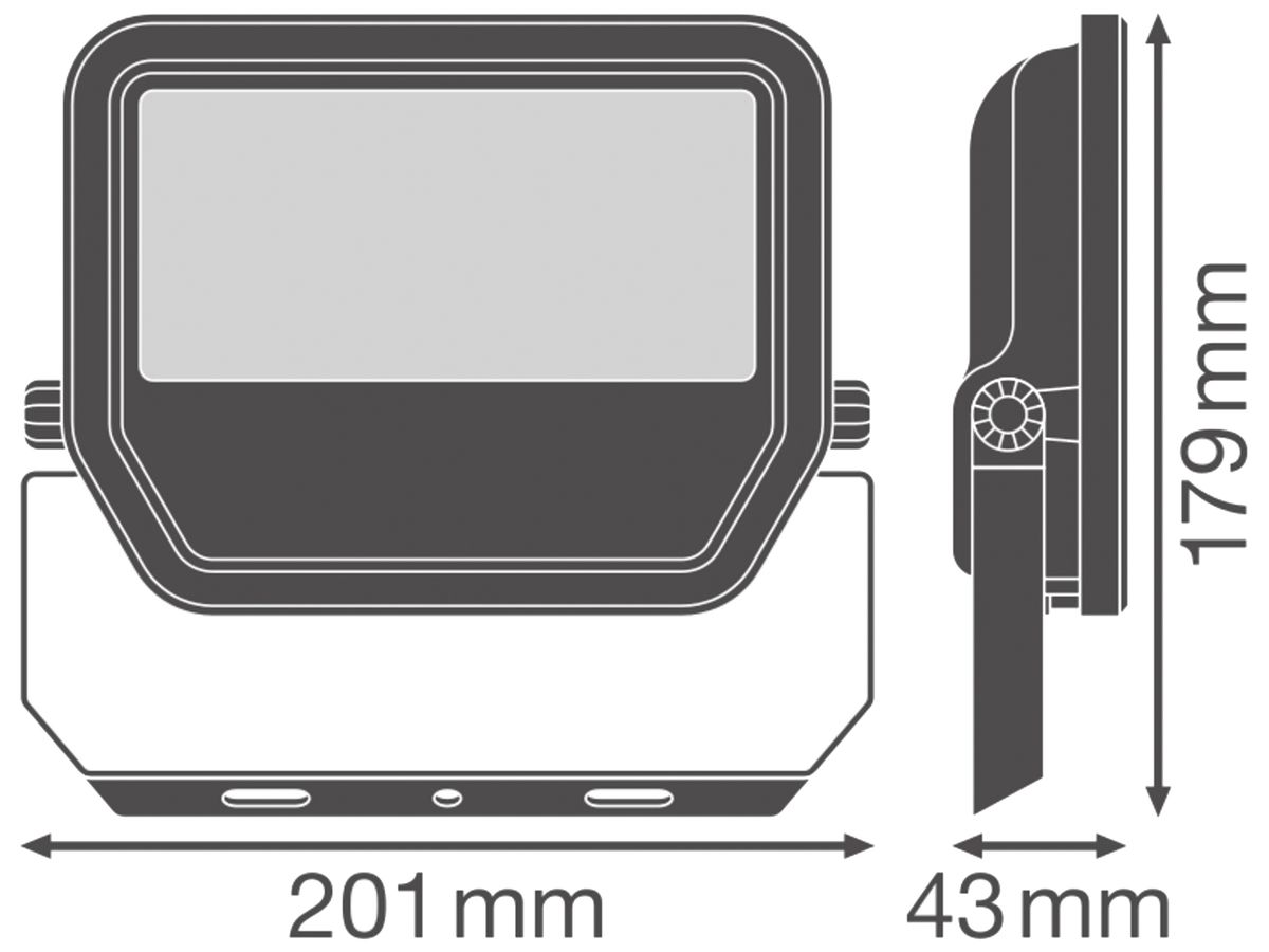 LED-Strahler LEDVANCE FL AREA 32W 4500lm 840 IP66 48×85° 201×179mm schwarz