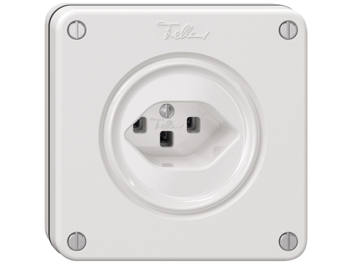 UP-Steckdose NEVO SNAPFIX® 1×T23 16A 250V 87×87×32mm IP21 ws