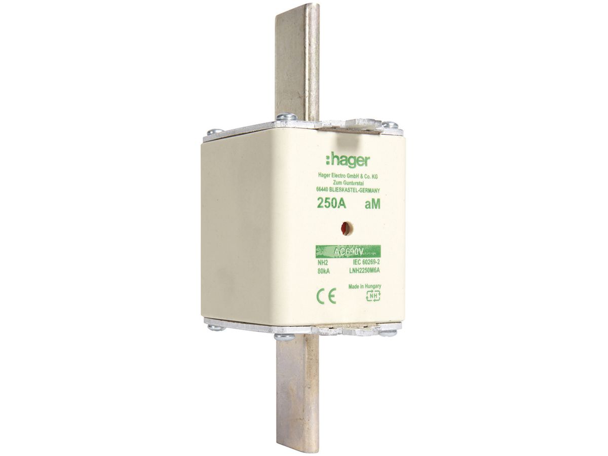 NH-Sicherung Hager DIN2 690VAC 250A aM Doppelkennmelder rostfrei