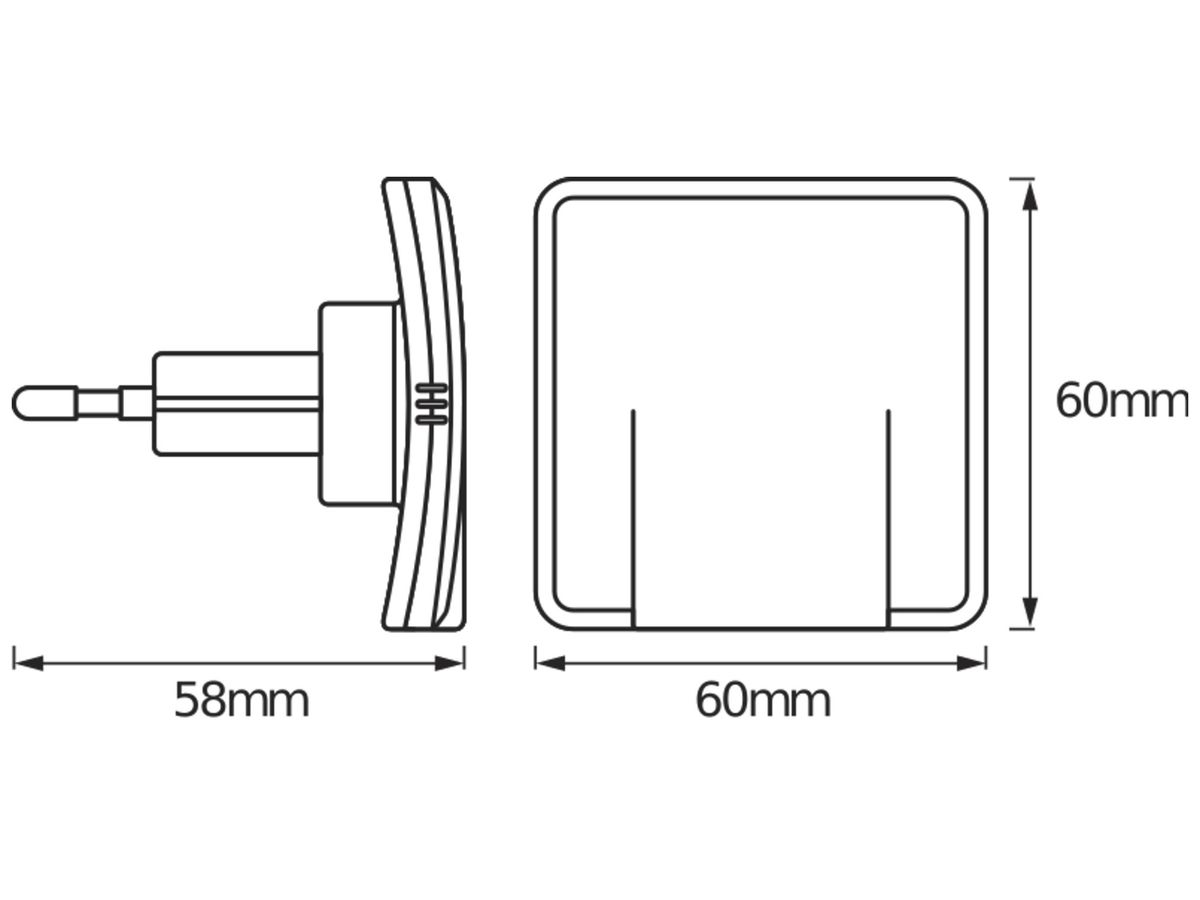 LED-Nachtlicht LDV LUNETTA SLIM 0.3W 3000K Lichtsensor weiss