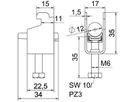 Schnellverleger BET 2056 N-Fuss Kunststoff 8…12mm 1×Kabel Stahl tfZn