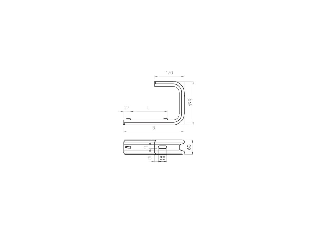 Wand-/Deckenbügel Bettermann TPDG B=345mm verzinkt