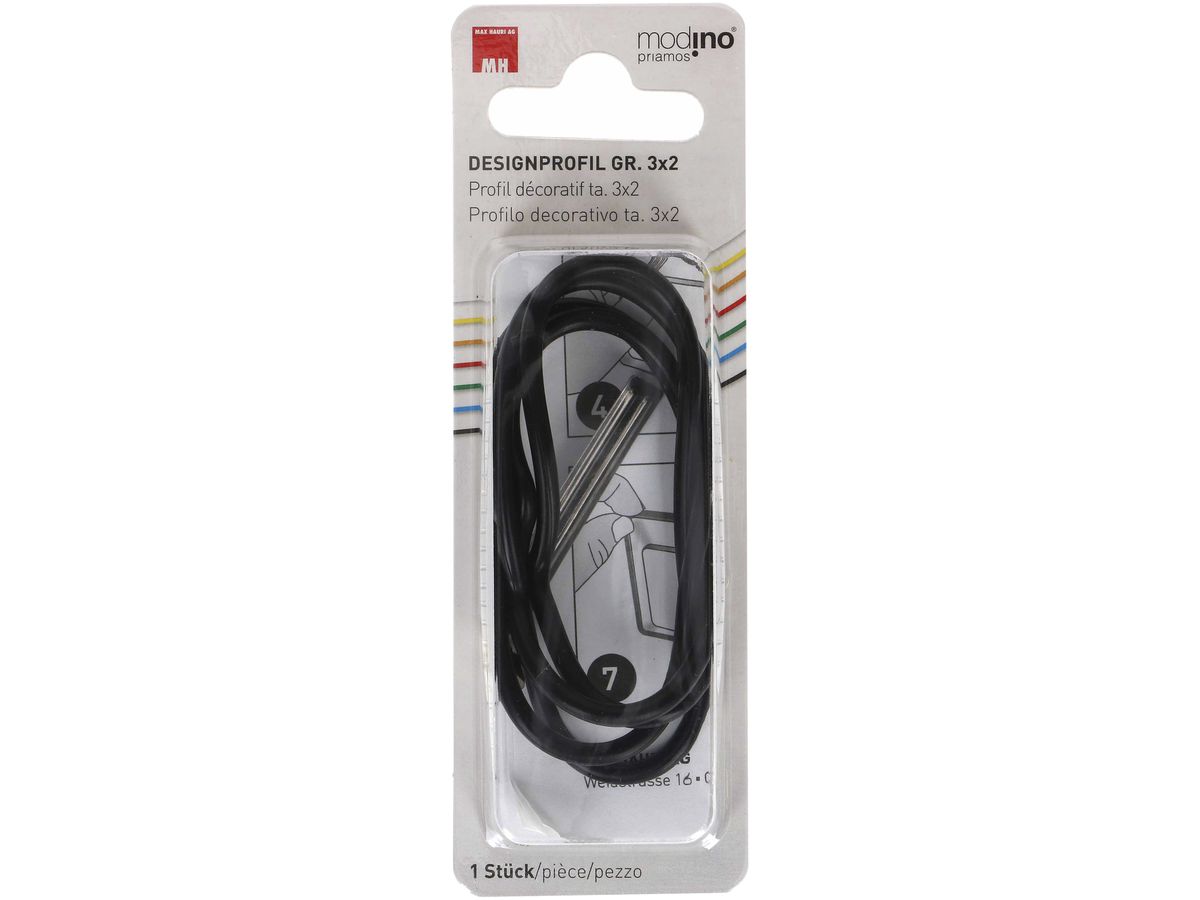 Designprofil MH priamos, Gr.3×2, schwarz RAL 9017