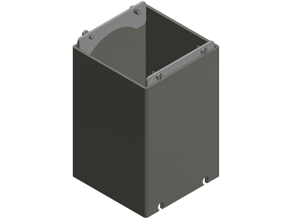 Anschlussaufsatz Woertz einseitig 100×100×100mm hellgrau Gr.4 1×Ø63mm