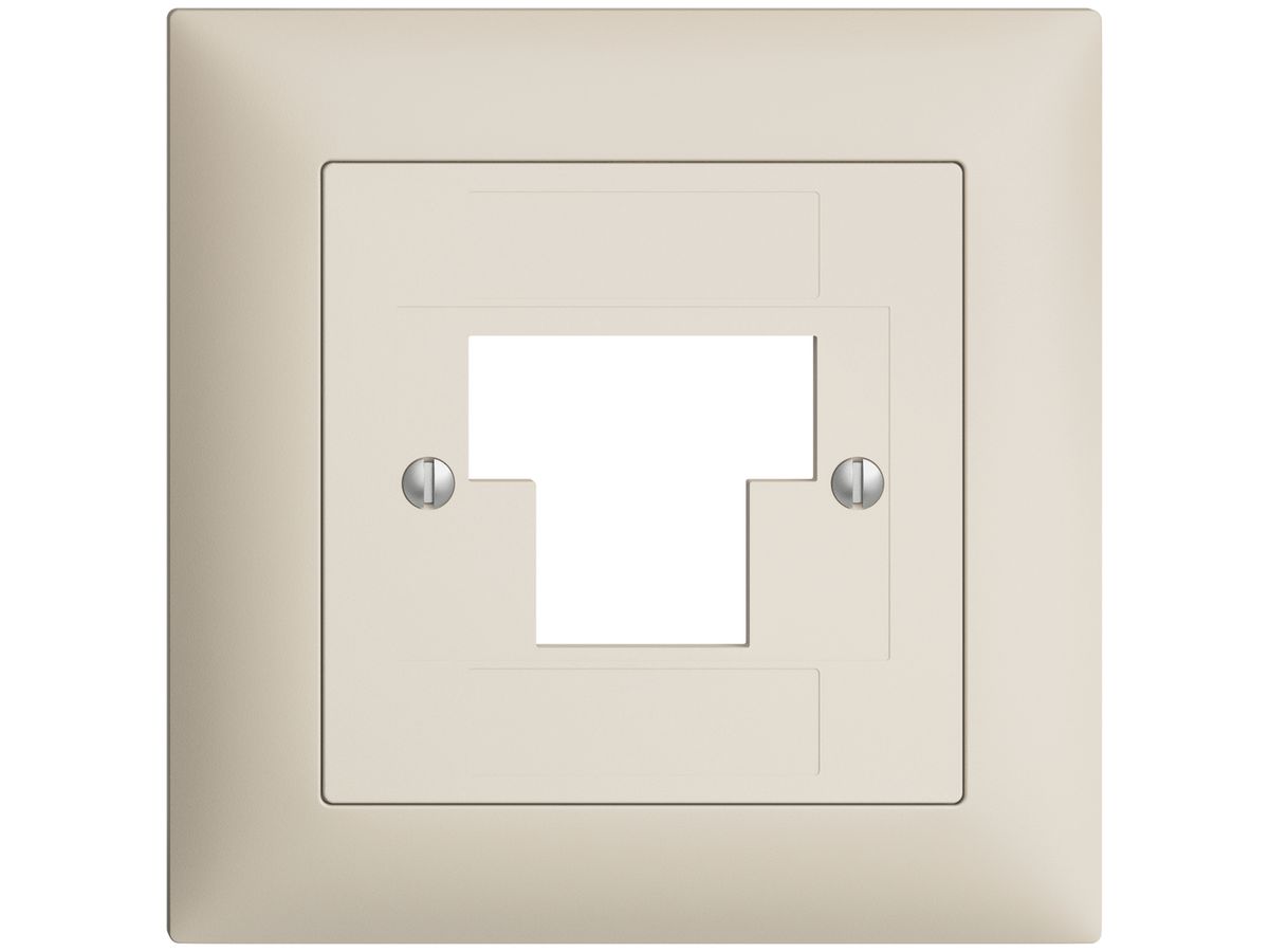 Frontset EDIZIOdue crema 88×88mm 1×TT 2×RJ45