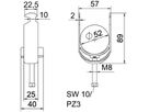 Schnellverleger BET 2056 H-Fuss Kunststoff 46…52mm 2×Kabel A2 1.4301