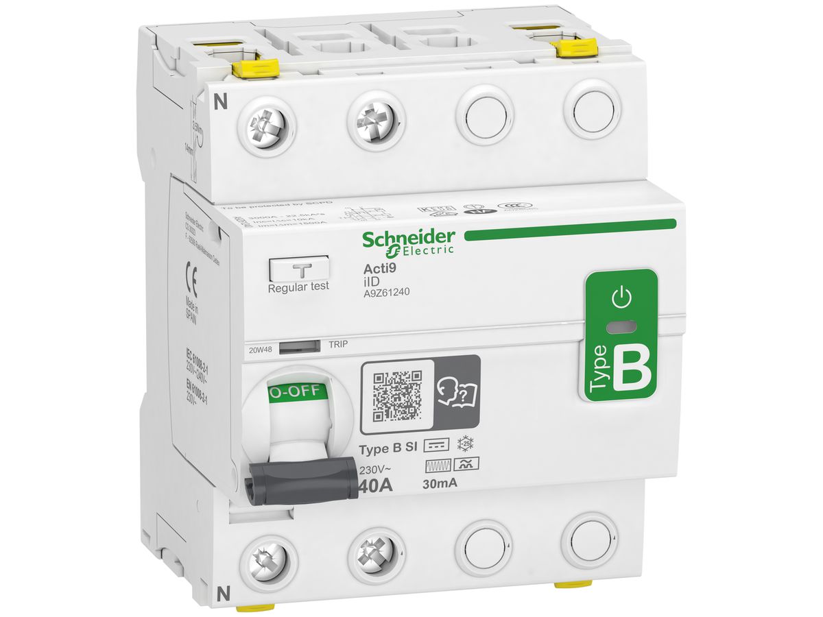 Fehlerstromschutzschalter SE Acti9 Typ B-SI 40A 30 mA 2P 400V