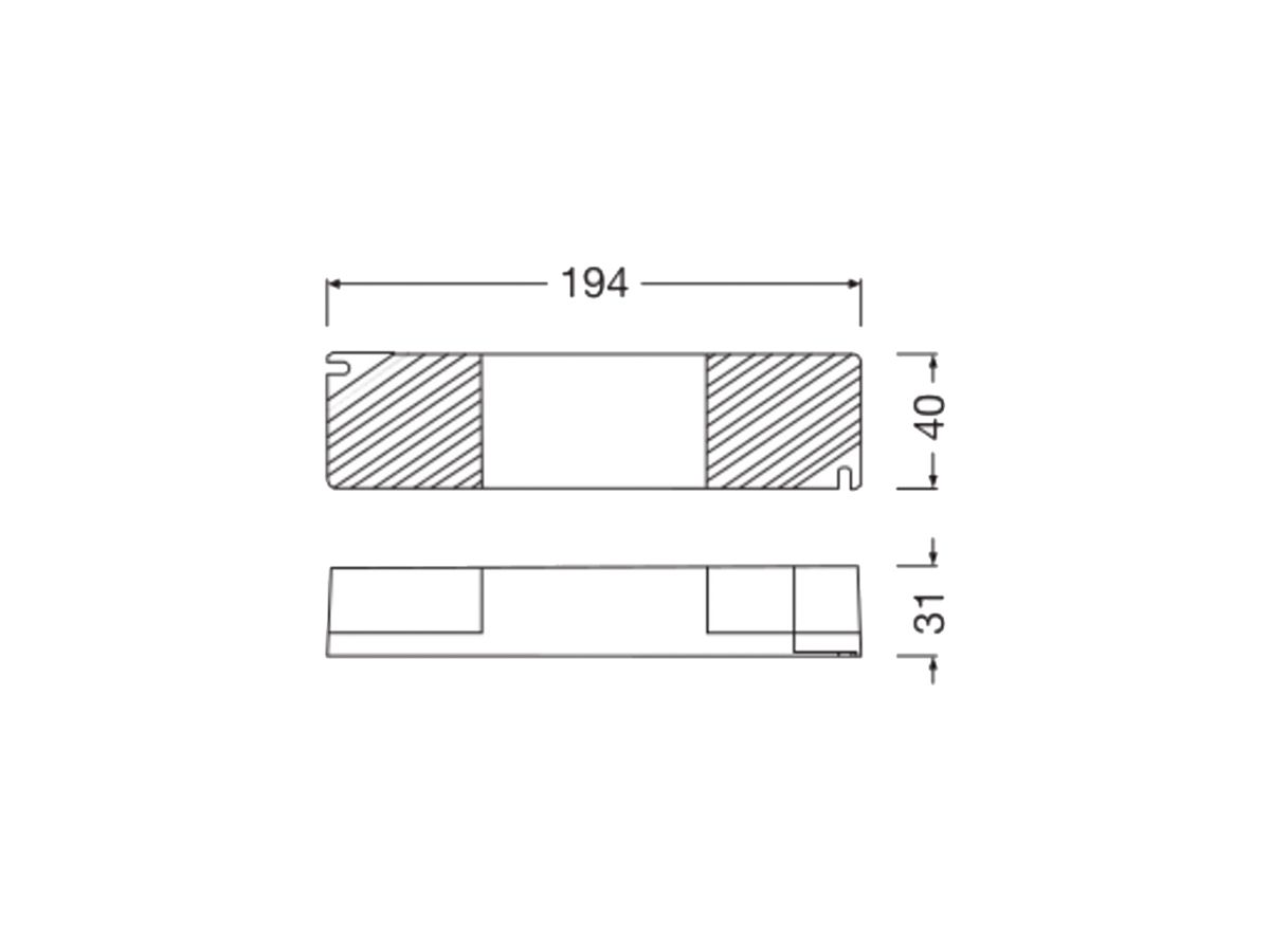 LED-Betriebsgerät LEDVANCE DR P 60W OUT:24V 0…2500mA 194×40×31mm