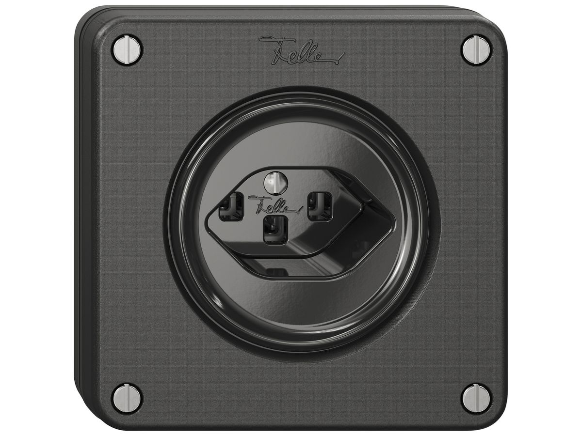 UP-Steckdose NEVO SNAPFIX® 1×T23 16A 250V 87×87×32mm IP21 sz