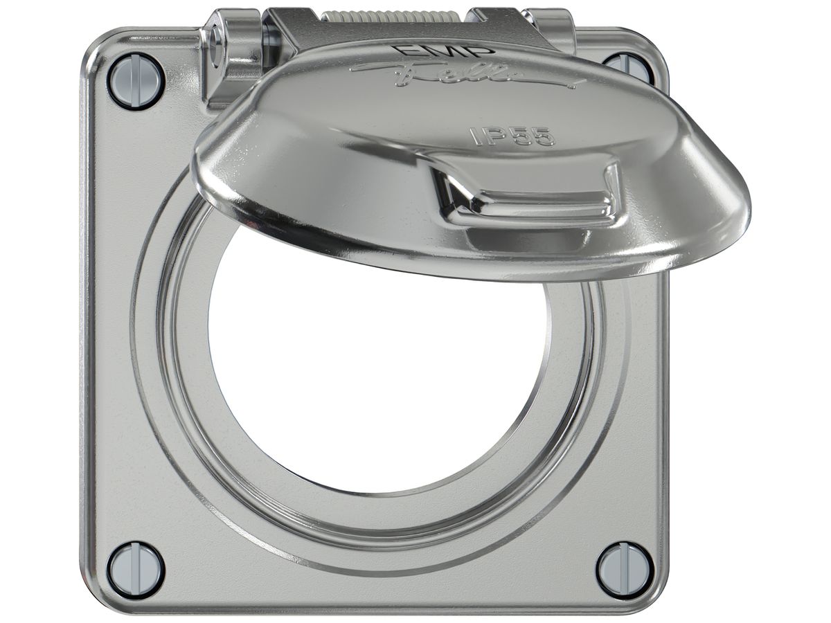 Oberteil ELEMENT SNAPFIX® mit Klappdeckel mit Bezeichnung EMP Ø53mm alu