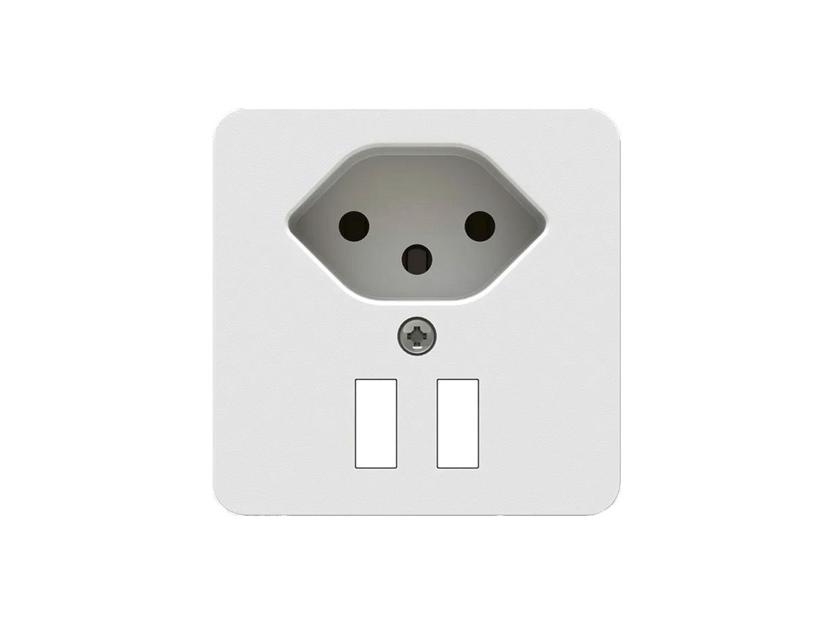 Frontplatte MAX HAURI priamos Steckdose Typ 13 & USB 60×60mm weiss