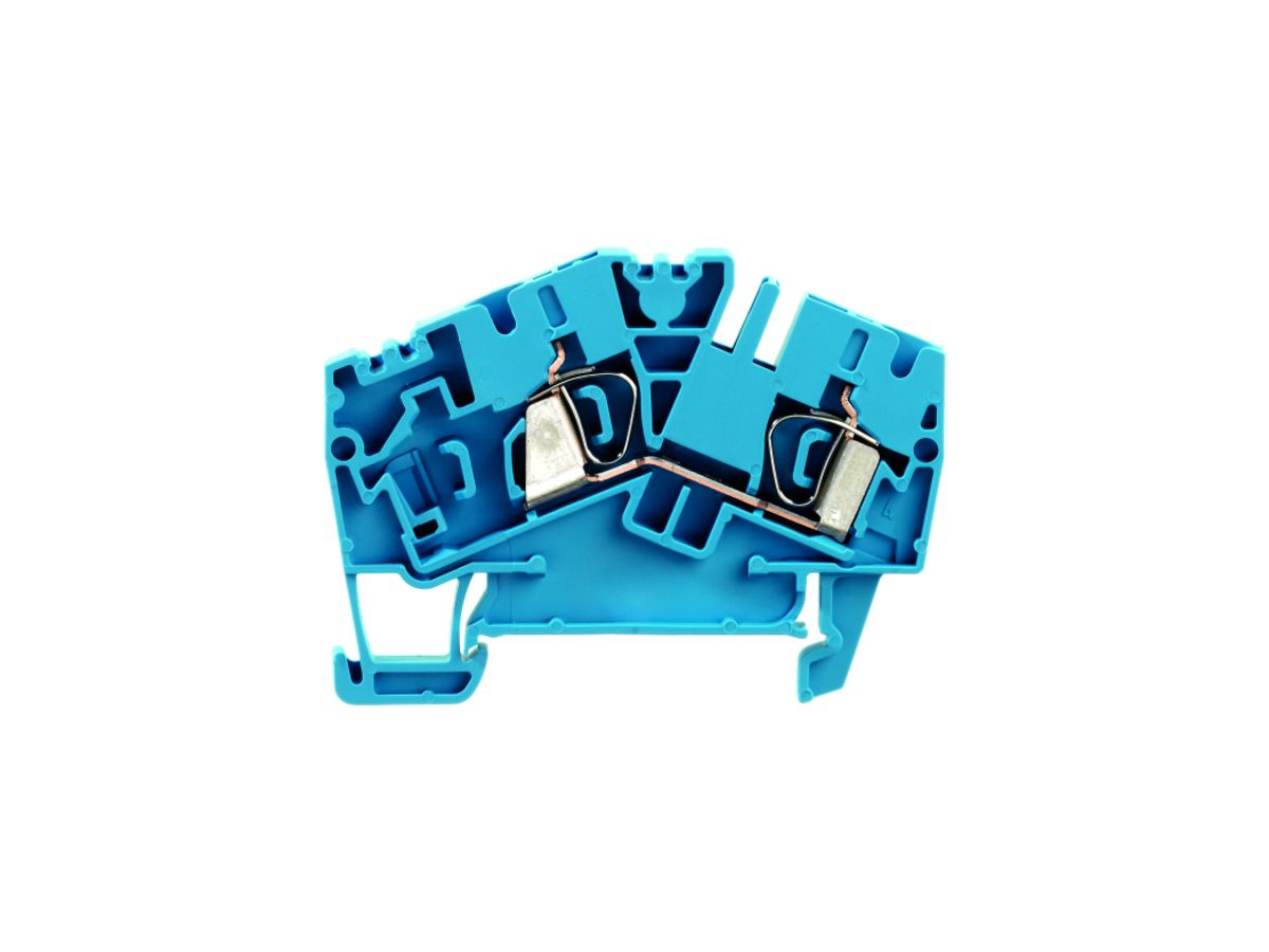 Durchgangs-Reihenklemme Weidmüller ZDU 4-2/2AN Zugfeder 4mm² TS35 blau