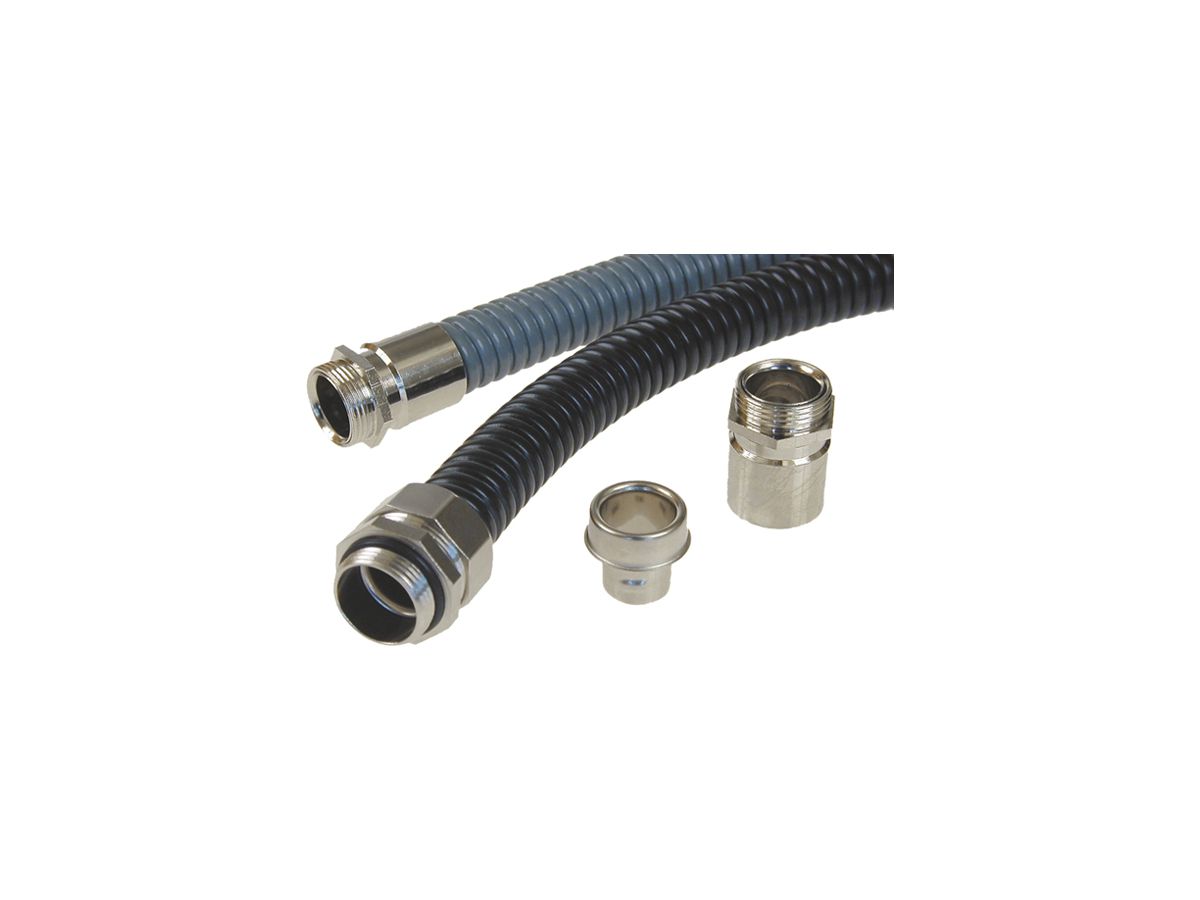 Metallschlauch Plica Ferroplast NW/DN 21 Ø23.3/28.8mm 25m Stahl/PVC grau