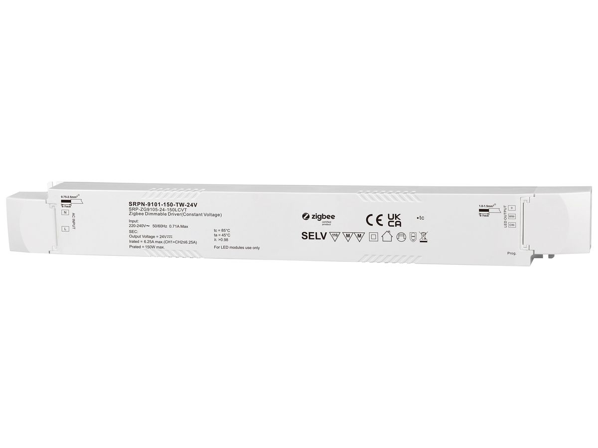 LED-Betriebsgerät SUNRICHER SRPN-9101 0…150W 24V 0…6250mA DIM Zigbee TW