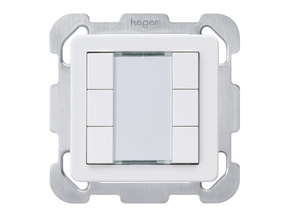 UP-Taster Hager basico B KNX 6-fach weiss