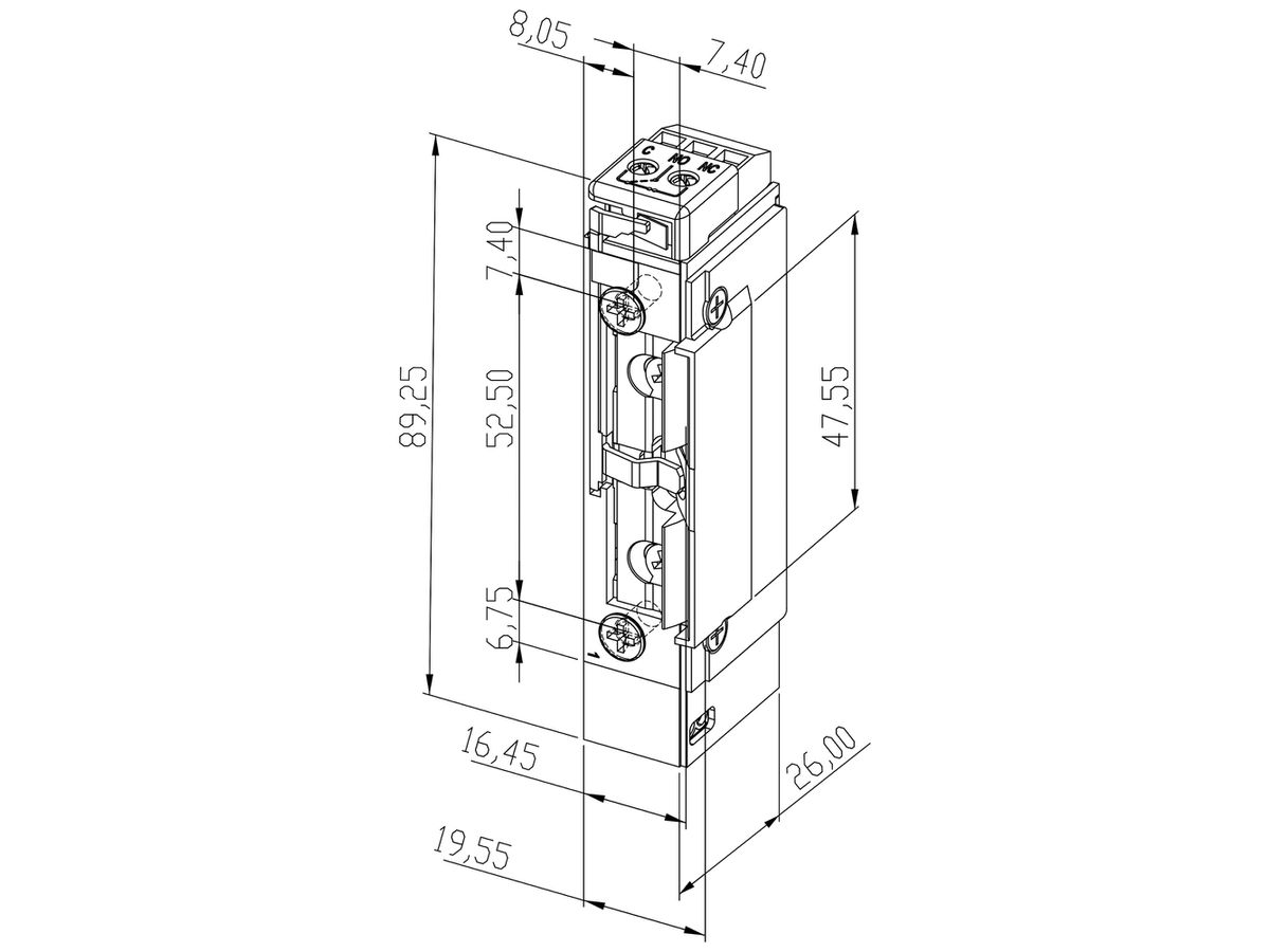 Türöffner BSW B6001-TB Arbeitsstrom Radiusfalle links/rechts 12…24V