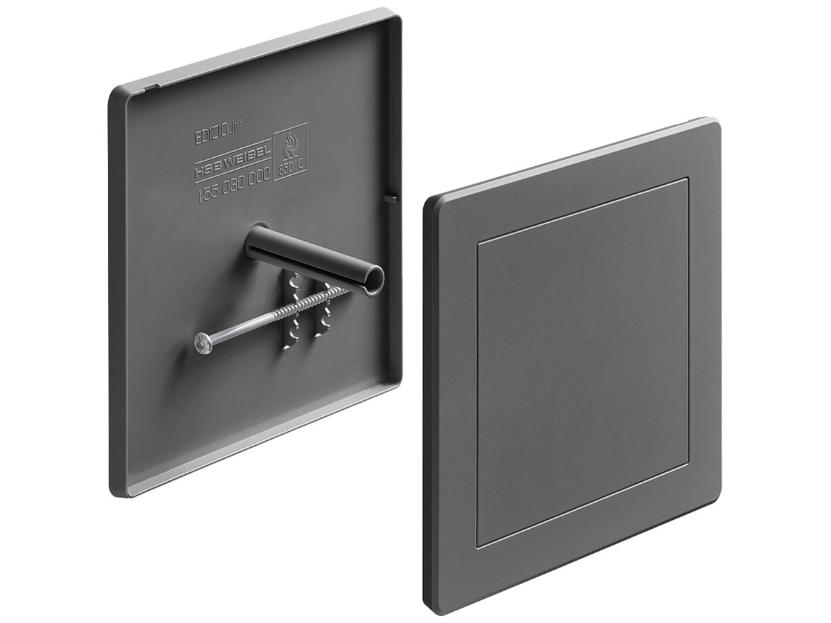 Steckdeckel HSB Weibel 130×130mm Design EDIZIO.liv Kunststoff dunkelgrau