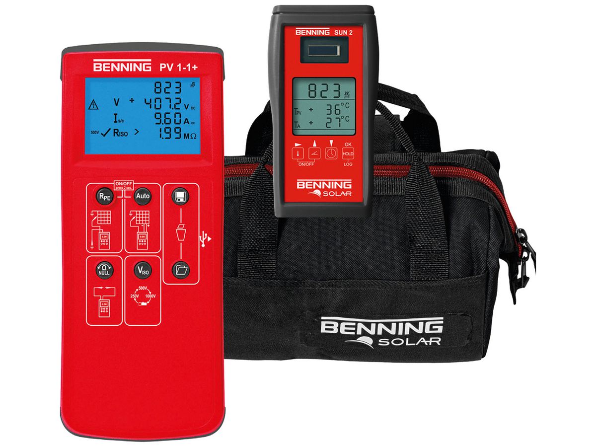 Installationstester-Set Benning PV 1-1+ Photovoltaik 1000VDC 0.2…40A 0.05…199MΩ
