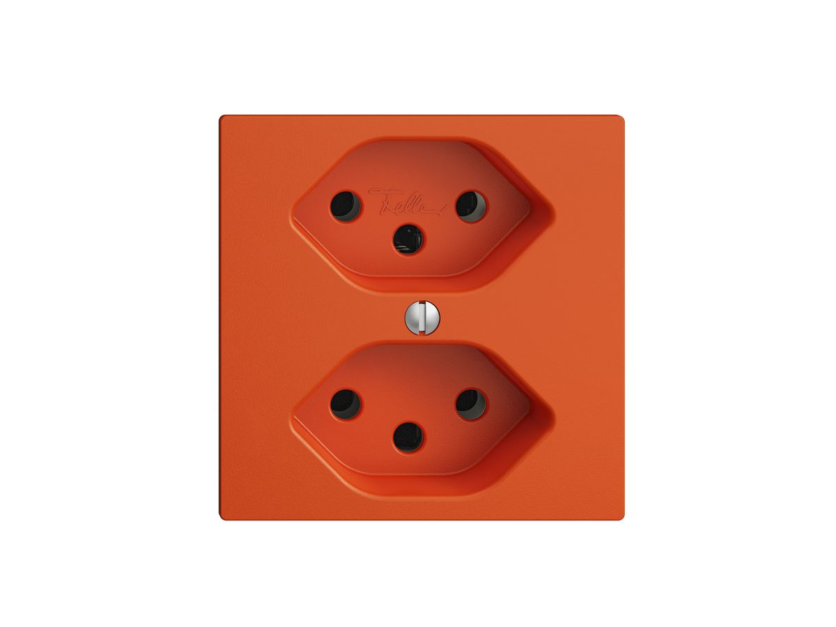UP-Steckdose EDIZIOdue 2×T13 orange mit Shutter