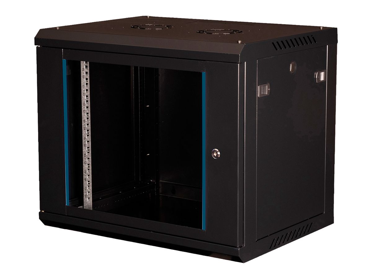 Wandgehäuse 19" VALUE 600×512×450mm 9HE 1×Tür Stahl schwarz