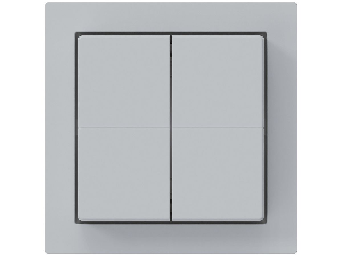 Frontset zu Funktaster Friends of Hue KAL, 60×60mm, mit Knopf, klebend, hellgrau