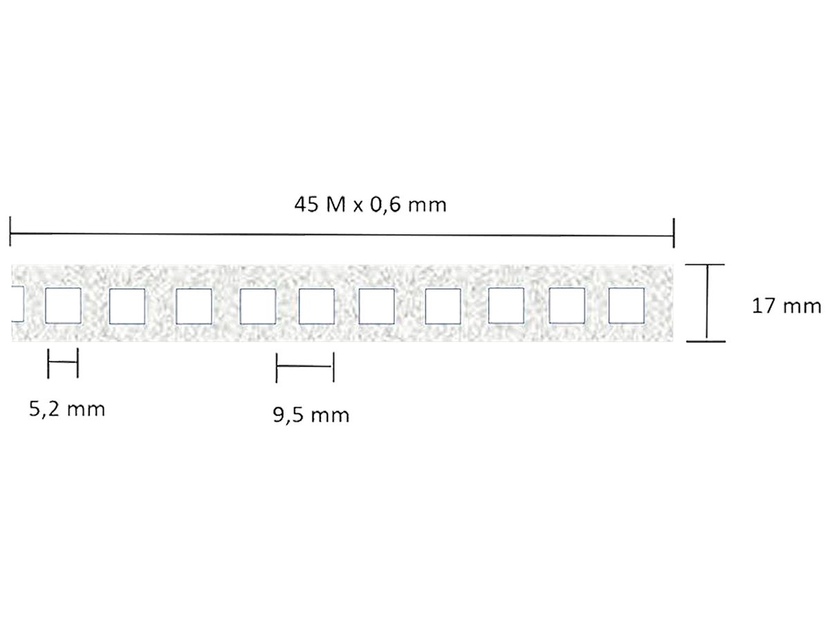Lochband ELBRO, verzinkt, Länge 10m, 17×0.6mm