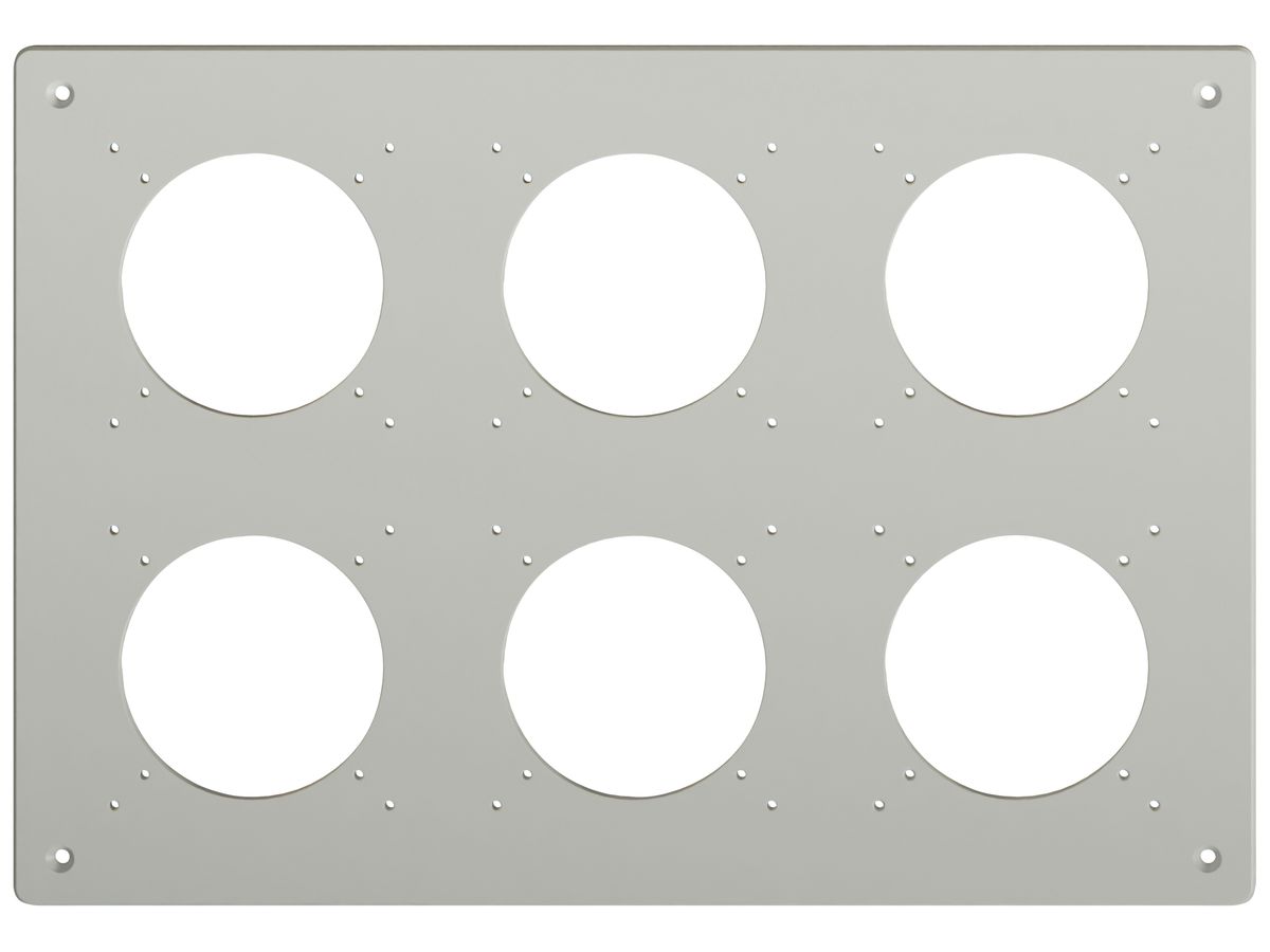 NUP-Kopfzeile Feller NEVO, 2×3, für N.CO-Apparate, lichtgrau