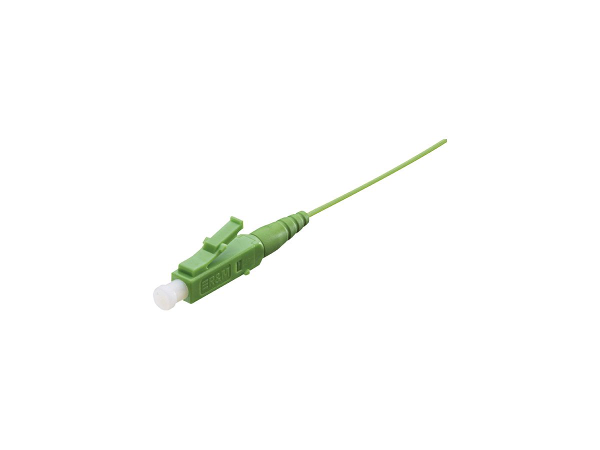 LWL-Pigtail R&M, Stecker LC APC 8° SM grün, Faser 9/125µm G.657 LSZH grün 0.7m