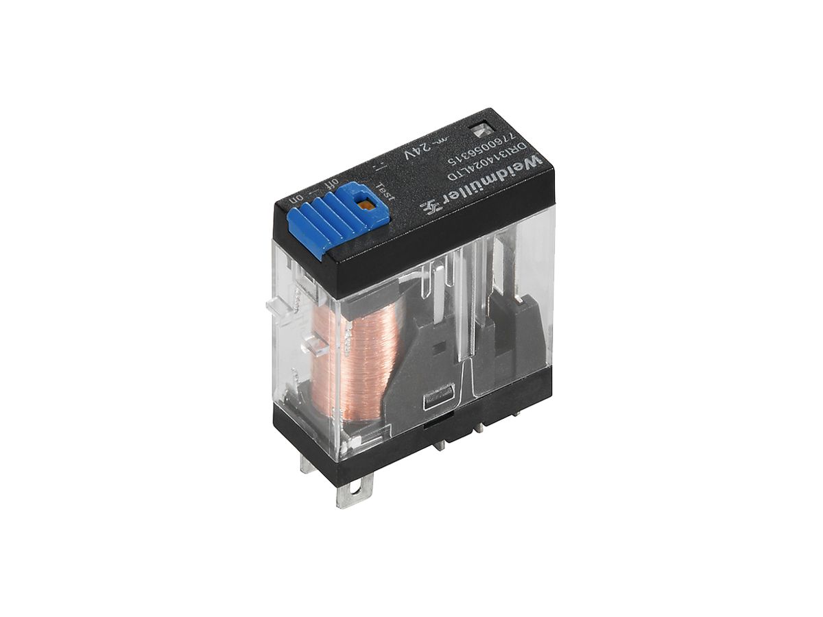 Relais WM DRI314012LTD 1CO AgSnO2 10.8…13.2VDC 10A/250VAC diode Prüftaste