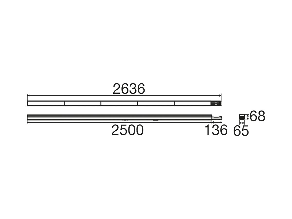 LED-Leuchteinsatz SLV EASYLIGHT DA 80W 15251lm 3500…5000K 2500mm schwarz