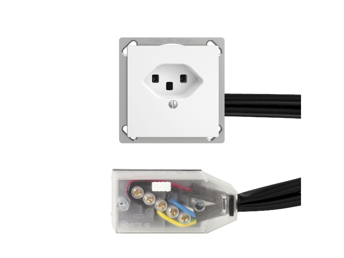 EB-Steckdose EDIZIOdue T23 L3 weiss für Flachkabel Technofil