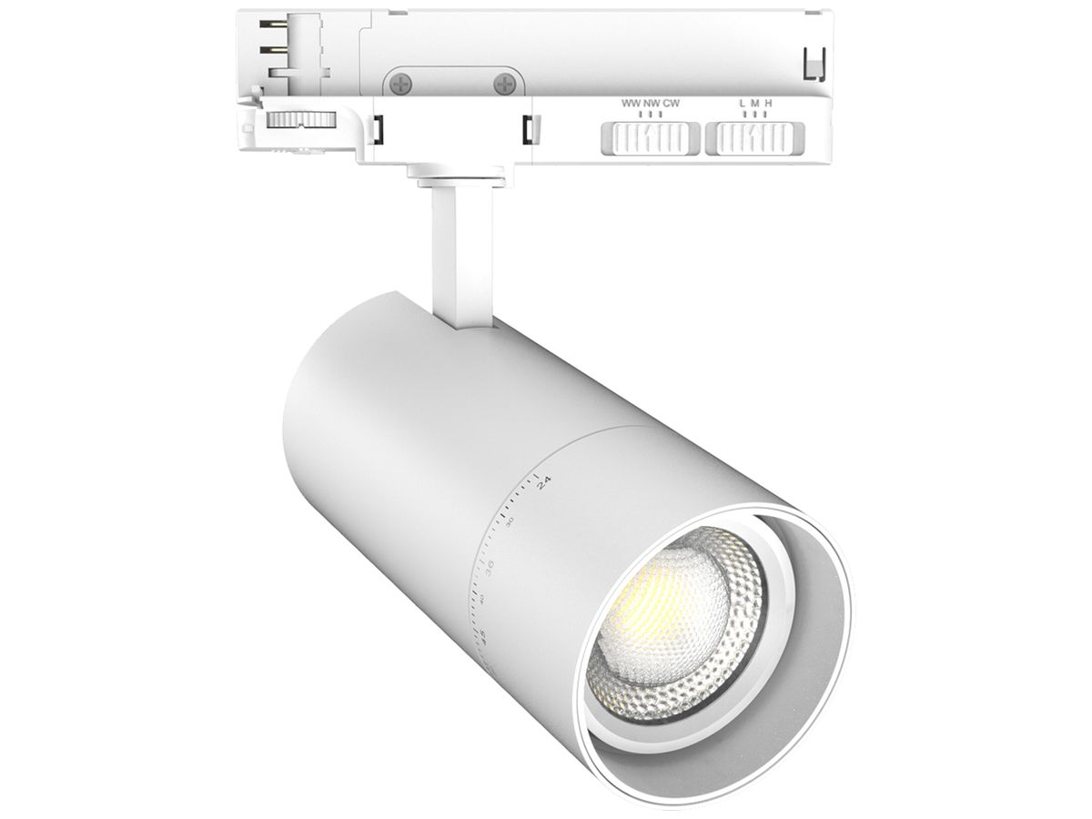 LED-Spot DOTLUX ZOOMtrack 33W 3320lm 927/932/940 24…60° Ad3Ph Ø80 weiss