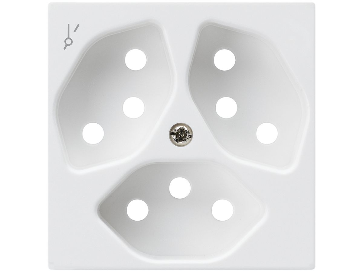 Frontplatte kallysto 3×T13/1 60×60 weiss für Steckdose 3×T13/1
