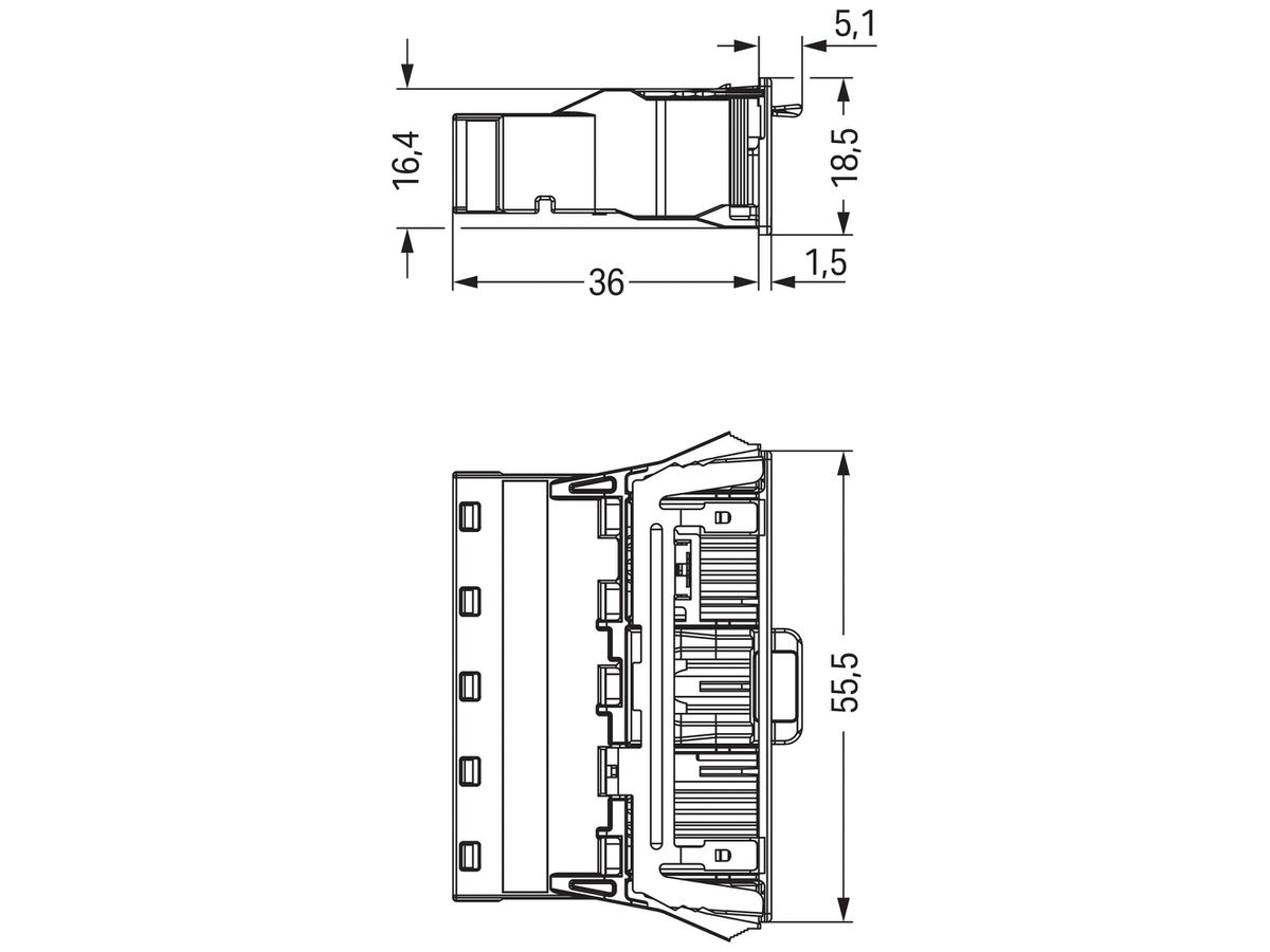 Stecker WAGO 5L PE 2×0.5…4 weiss