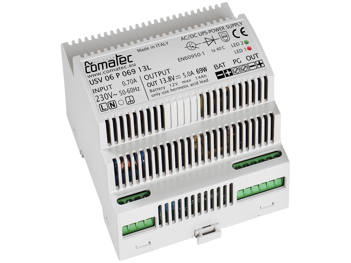 REG-USV-Modul Comatec USV06, IN: 265VAC, OUT: 27.6VDC, 3A/82W, 6TE