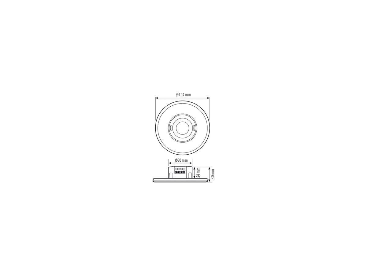 UP-Präsenzmelder ESYLUX PD-FLAT 360i/8 LARGE ROUND, schwarz