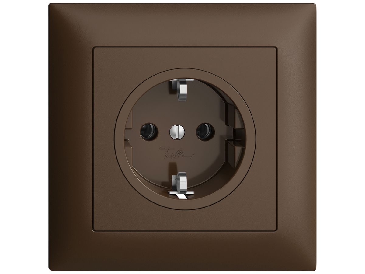 UP-Steckdose Feller EDIZIOdue Schuko 16A 230V 88×88mm coffee