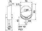 Schnellverleger BET 2056 N-Fuss Kunststoff 58…64mm 1×Kabel Stahl tfZn