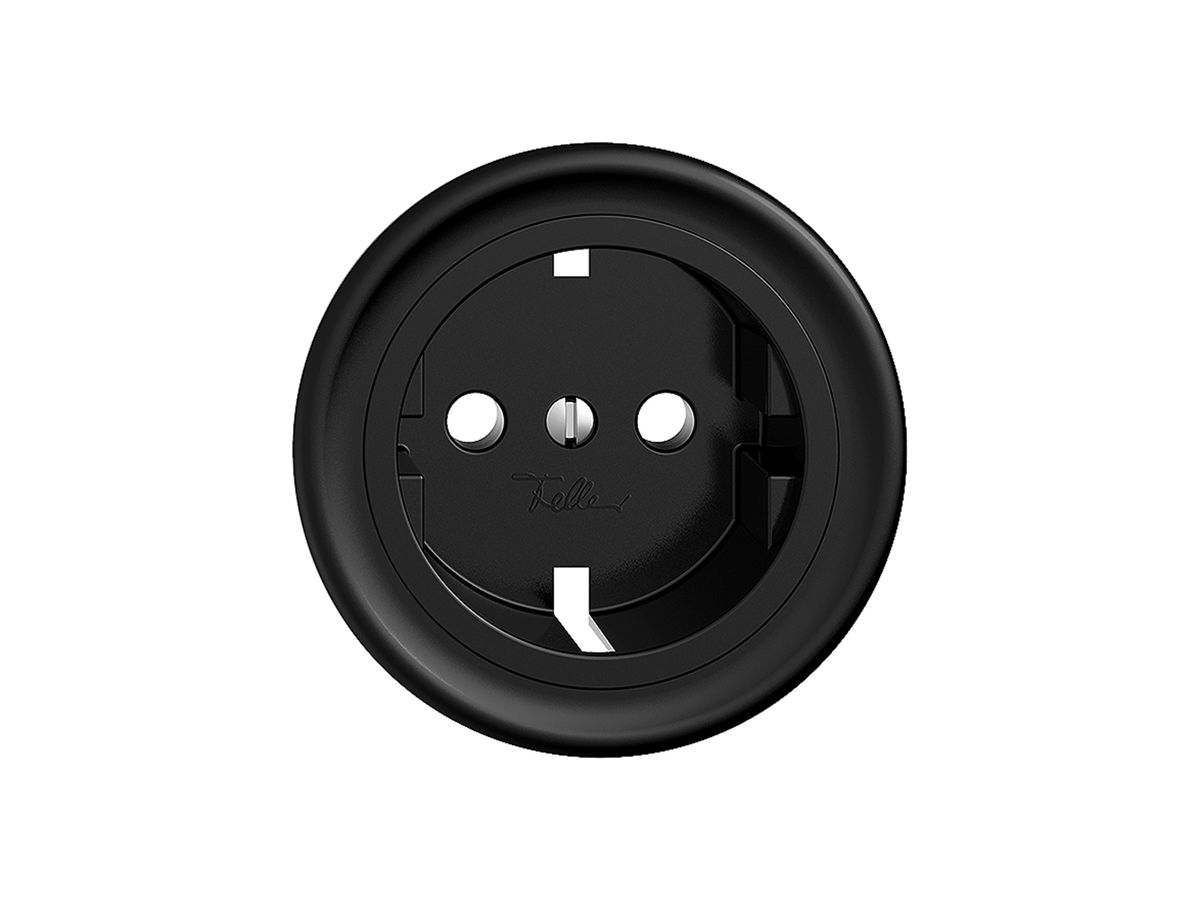 Frontset Feller STANDARDdue für Schuko-Steckdose Ø60mm schwarz