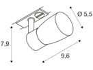 Spot SLV PURI 2.0 Dome GU10 1×6W DIM AD1PH Ø55mm grau