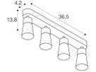 Spot SLV PURI 2.0 Cone CW GU10 4×6W DIM 365×42×138mm schwarz