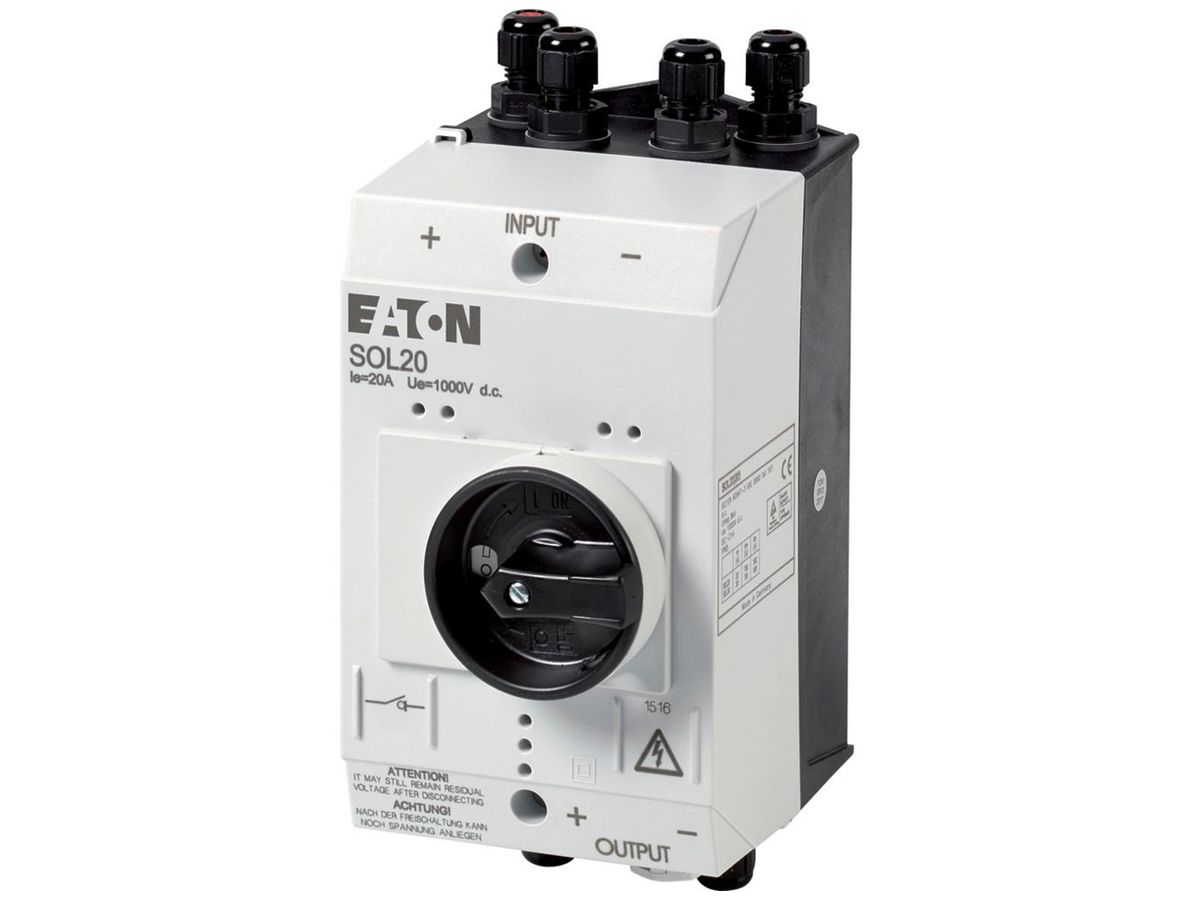 Lasttrennschalter DC SOL 20A 2 Strang, 2L, mit MV Stecker
